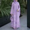 Spring Ladies Long Ruffle Dress With Floral Print And 3d Digital Pattern For Casual Wear