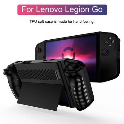 TPU Protective Case Shockproof with Kickstand Soft Full Body Skin Drop-Proof Non-Slip for Lenovo Legion Go Handheld Game Console