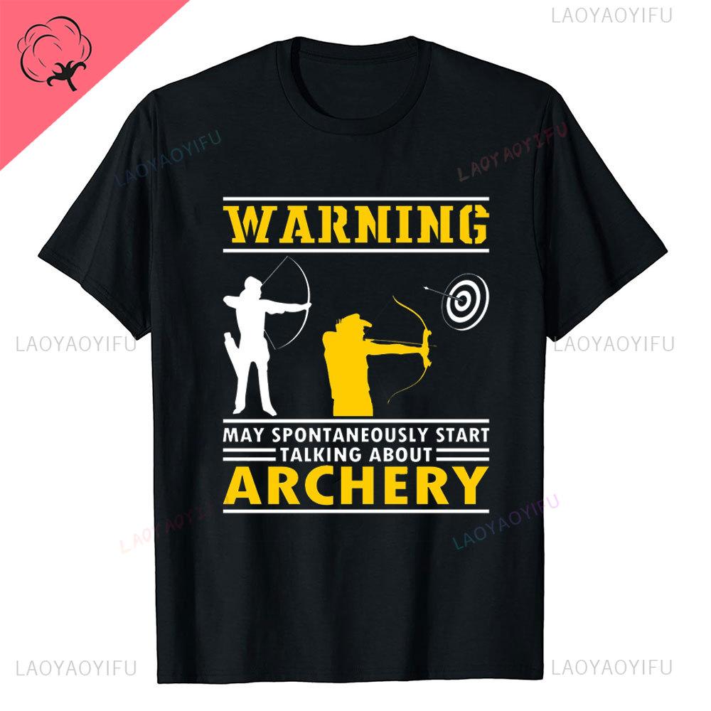 Aim Shoot Swear Repeat Archery Hipster Shortsleev Printed TShirts Archery Sports Men Style Casual Aesthetic O Neck Tops T Shirt