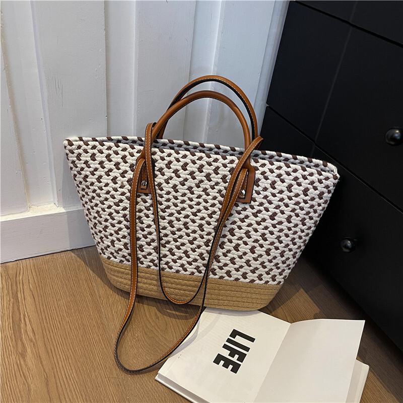 

Женская хлопковая сумка через плечо, модная сумка-тоут с бантом и шарфом, большая вместительная сумка-корзина для овощей