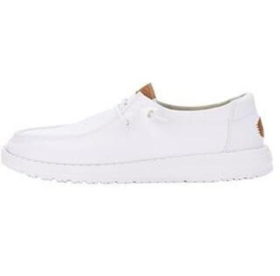 Women's Shoes Dude Wendy Stretch Canvas Damen Slip-on Flat White