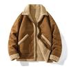 Herren-Fleece-gepolsterter Hirschleder-gepolsterter Mantel, Herbst- und Winterfell, ein lockerer Trend-Lamm-Fleece-Mantel