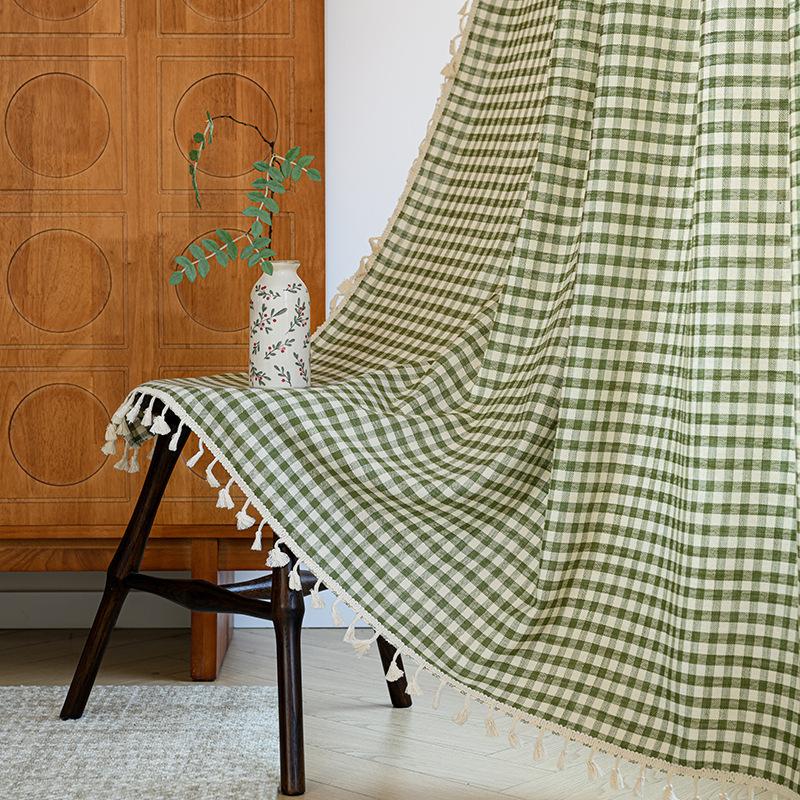 Japanese Style Linen Cotton Semi Blackout Curtains Short Curtain For Living Room Bedroom Kitchen Door Partition