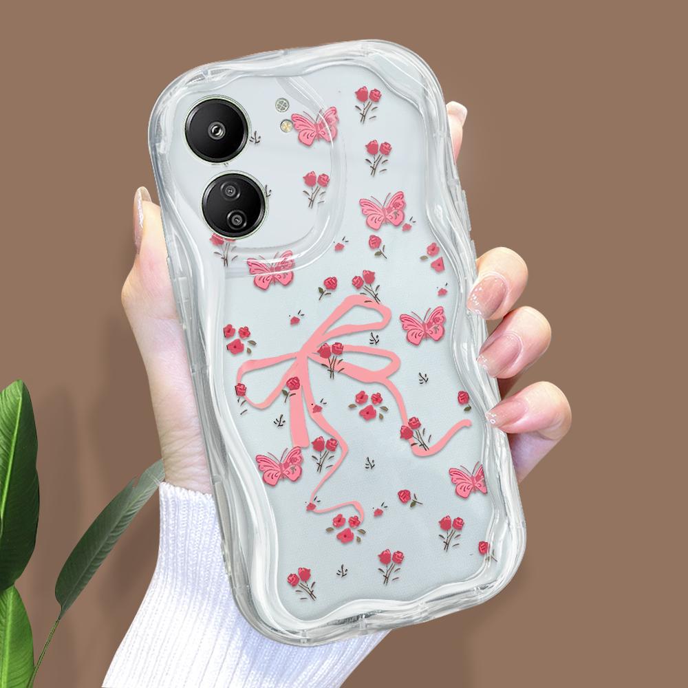 Cute Cartoon Pattern Cream Texture Casing Wavy Edge Soft Silicone Cover Phone Case for Xiaomi Redmi