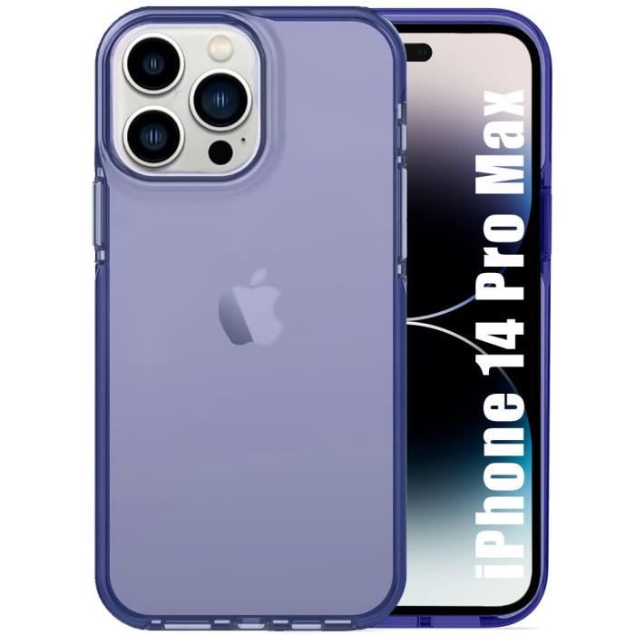 Coque pour iPhone 14 Pro Max - Antichoc - Souple - Silicone - Bleu Marine - Résistant aux rayures