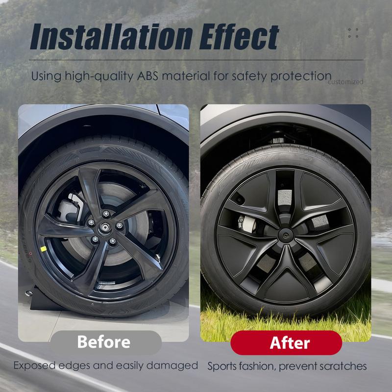 YIKUN For Tesla Model Y 4PCS HubCap Car 19 Inch Performance Wheel Cap Juniper Wheel Parts Full Rim Cover Wheel Cover 2025 2026