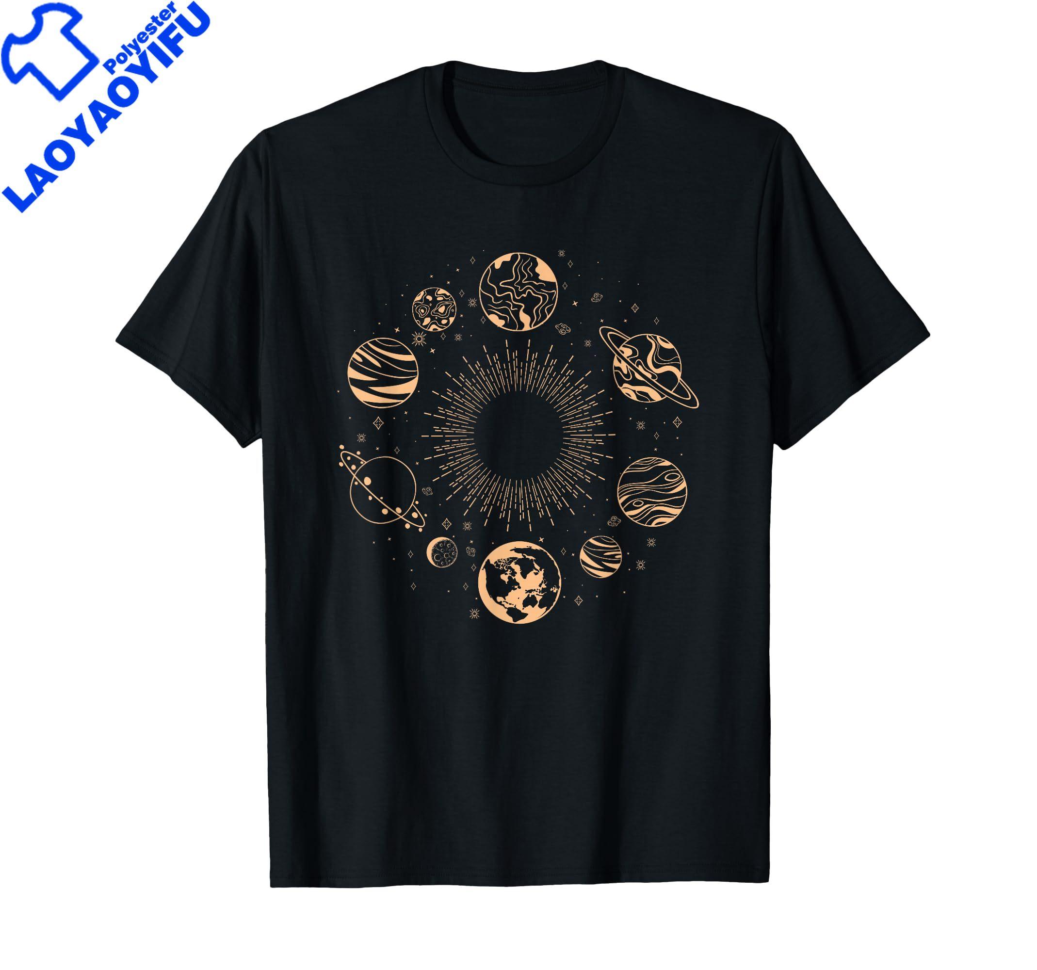 Solar System Colorful Space Planets Educational Kids Unisexs TShirt Student Science FictionThemed Class Theme Clothes Camisa Tee S