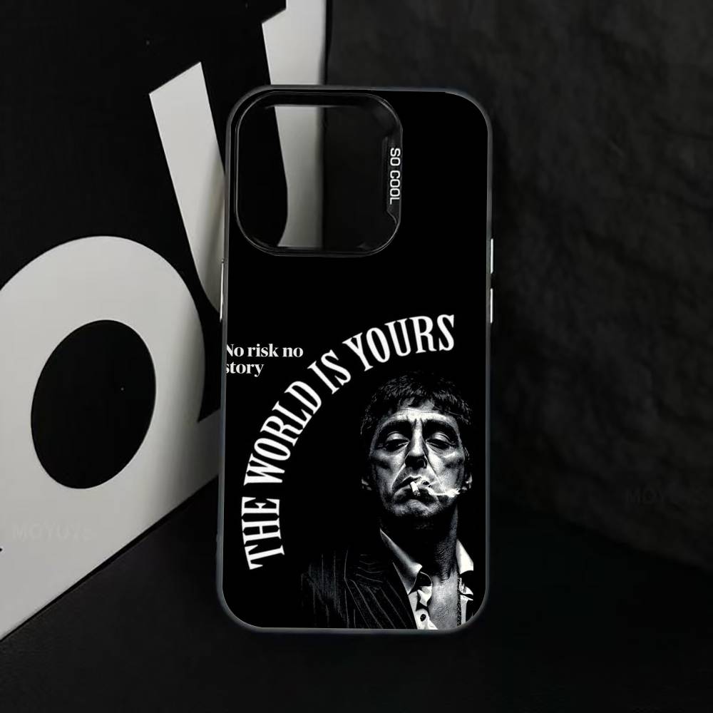 S-Scarface T-Tony Phone Case For iPhone 17,16,15,14,13,12,11 Plus,Pro Max,XS,Colorful Silver Black Cover
