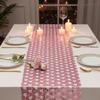 Love Heart Sequined Mesh Table Runner Valentines Day Table Flag  Birthday Celebration
