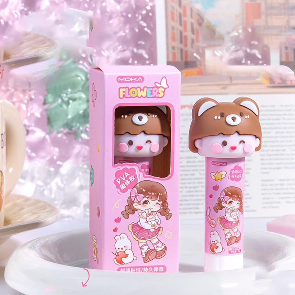 

1PCS DIY Glue Stick Cartoon Super Strong Adhesives Kawaii Capybara Solid Glue Student розовый