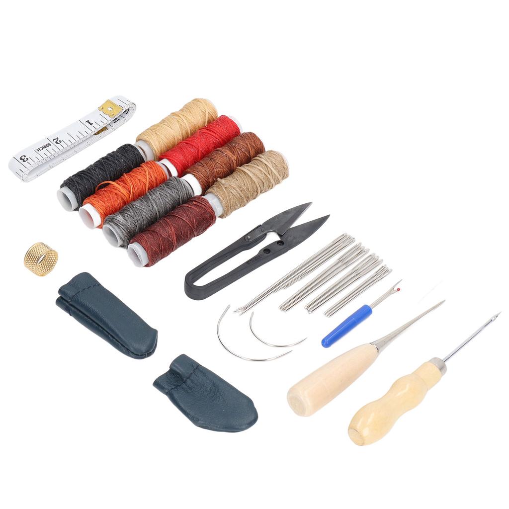 32Pz Strumenti per Artigianato in Pelle Tutto in Uno Kit da Cucito a Mano Strumenti Manuali per la Realizzazione di Oggetti in Pelle Fatti a Mano