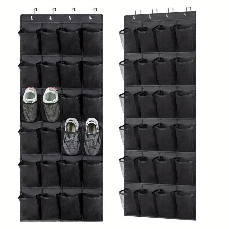 

12/14/24/28/35/40grid Over The Door Shoe Organizer Large Mesh Pockets Hanging Shoe For Closet Hanging Shoe Rack Holder