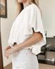 Womens Summer Crew Neck Crop T Shirt Short Sleeve Casual Slim Top