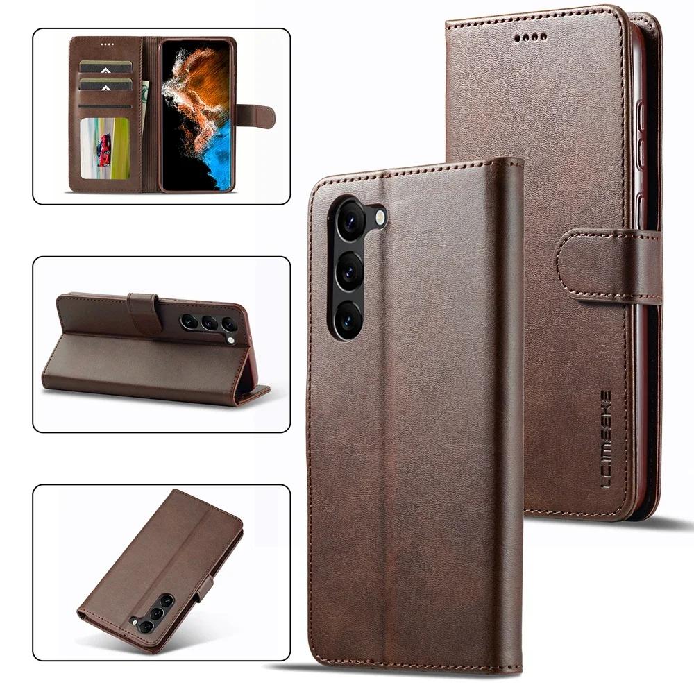 Leather Wallet Phone Cover Magnetic Flip Case Cards Slot For Samsung Galaxy S25 S23 Ultra S24 S22 Plus S21 FE A34 A54 A55 A14 A15