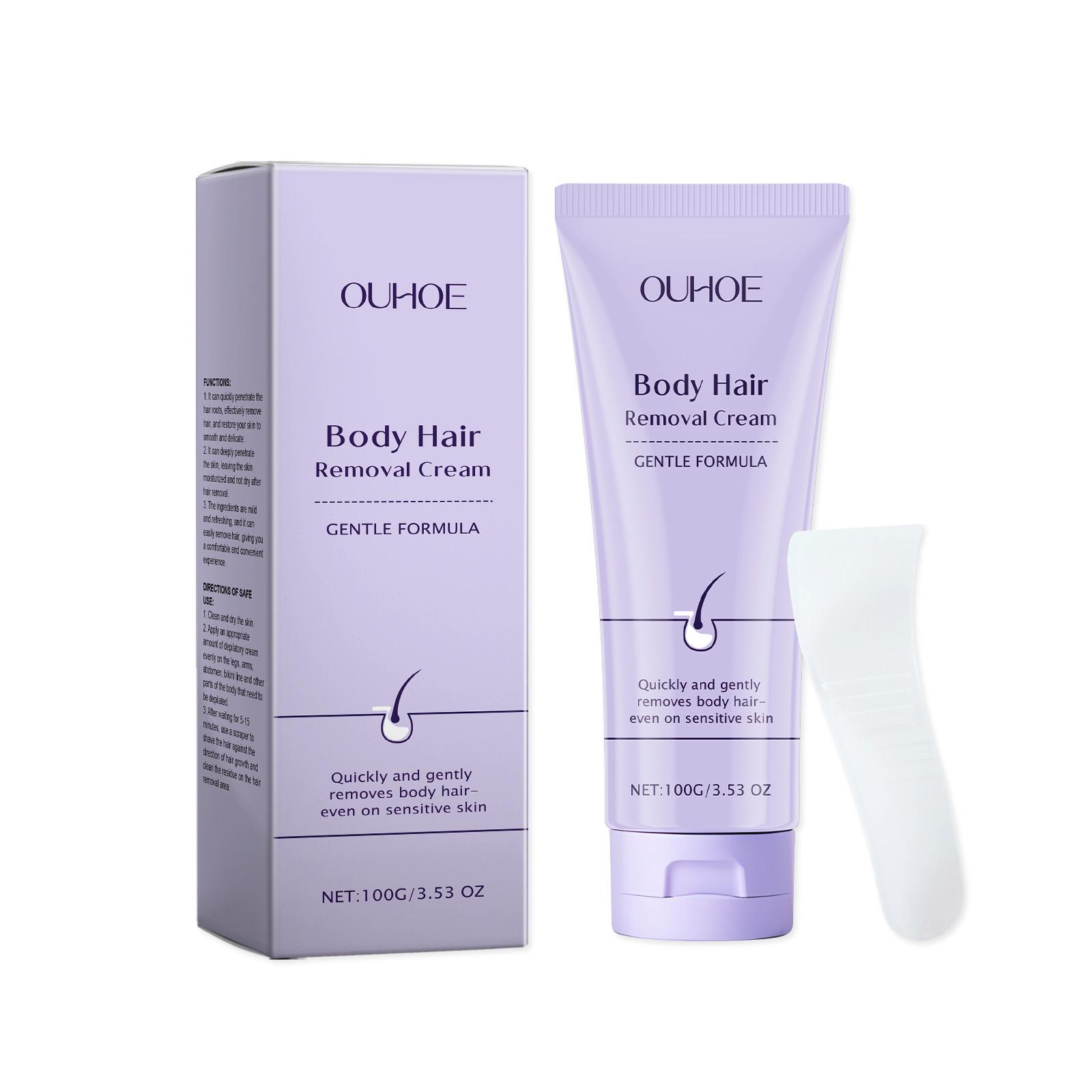 

OUHOE Body Hair Removal Cream 100g Gentle Ingredients Delicate Hair Removal Soothing Skin Hydrating and Nourishing Smooth Skin