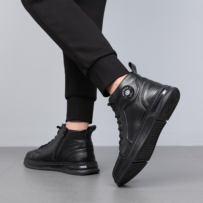 [89 Yuan for 1 Pair] Martin Boots Men's Leather High-top Boots Handsome and Versatile Men's Leather Boots Are Thick and Will Not Be Returned or