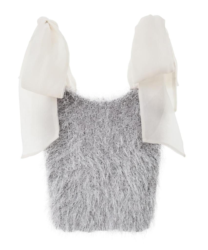 Son de Sweater with Organ Lame Shaggy Gray [Trenteant Mode] Women's Ribbon, Bustier,