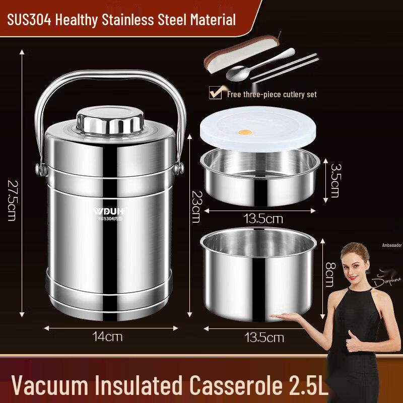 Qiwei Portable Stainless Steel Insulated Lunch Box