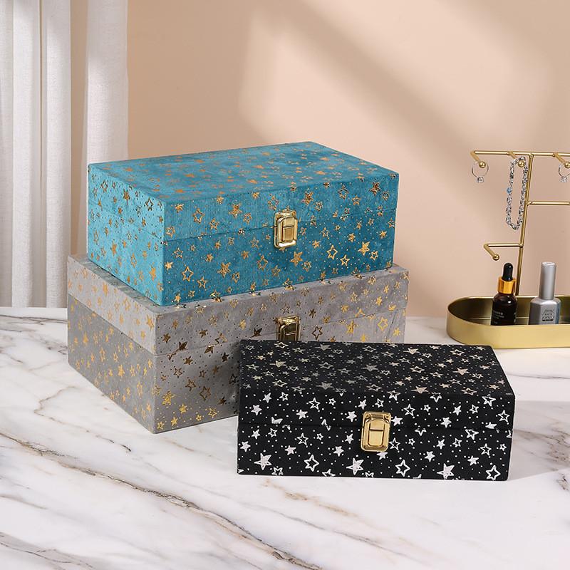 Storage Desktop Wooden Box With Cover For Dustproof Living Room Organizer Office