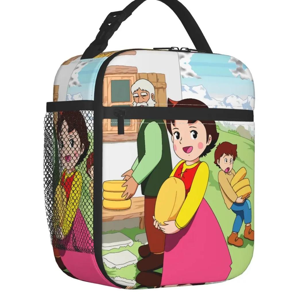 Custom Heidi Peter And Grandpa Together Lunch Bag Men Women Cooler Thermal Insulated Lunch Boxes for Student School