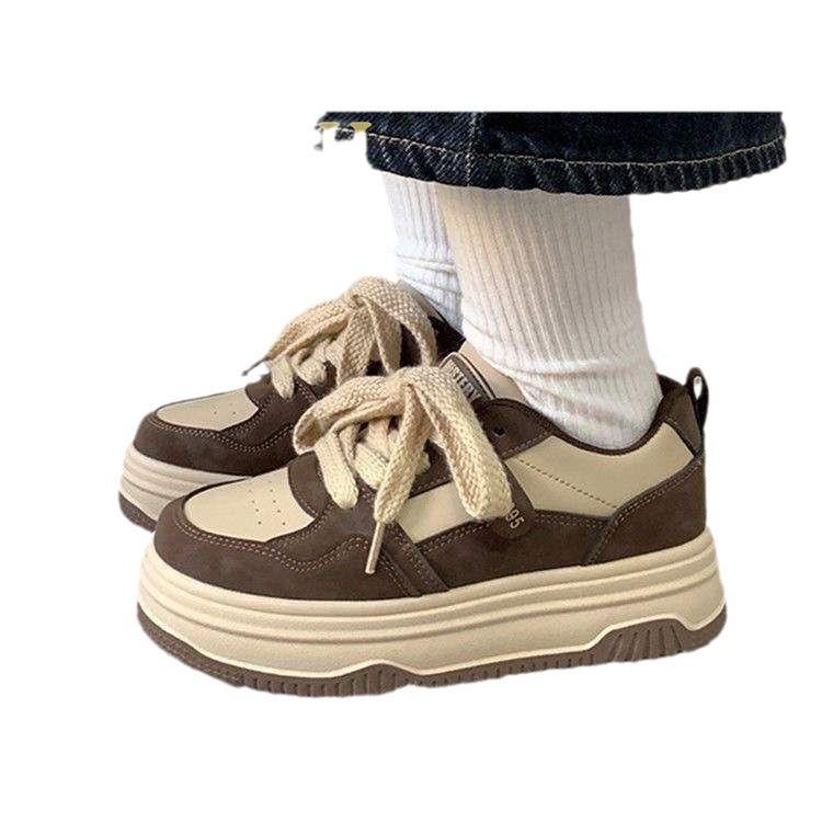 Fashion casual women's shoes winter retro board women's shoes junior high school girls shoes thick sole heightening single shoes