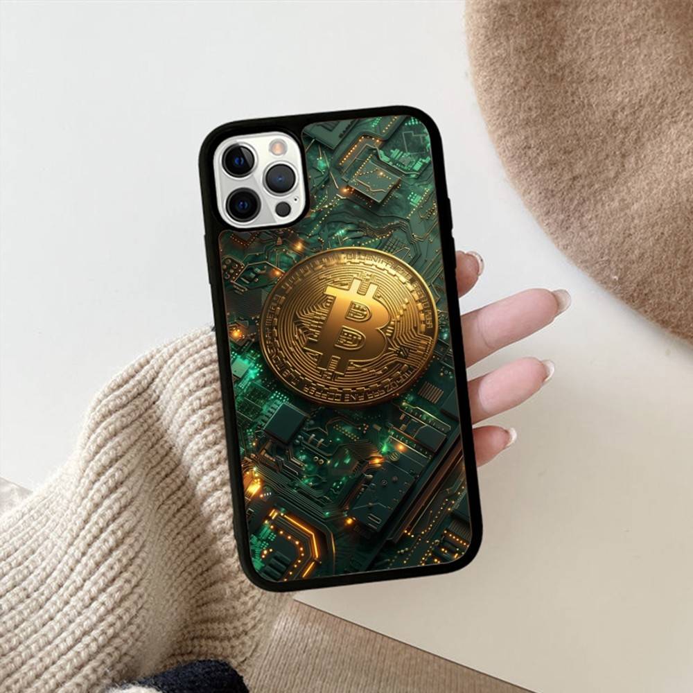 Luxury B-BitcoinS PC+TPU Phone Case For IPhone 11 12 13 14 15 16 17 Plus Pro Max Cover