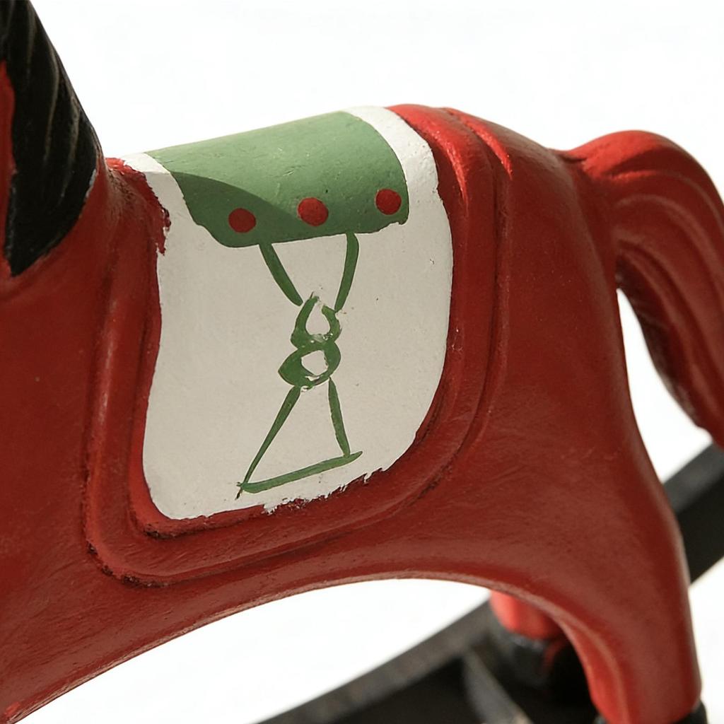 Wooden Horse Ornament Rocking Horse Statue Christmas Horse Ornament Hand Carved Balance Rocking Horse Decoration Sculpture
