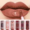 6 Farben Wasserdichter flüssiger Lippenstift, matt, samtig, Ton-Textur, Lipgloss, Bohemian-Stil, Erdbraun, langanhaltendes Antihaft-Cup-Makeup