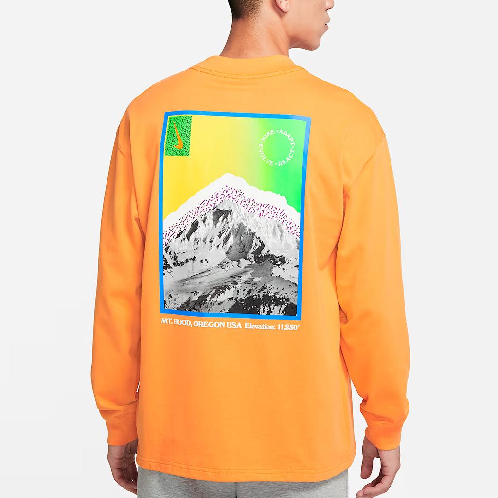 Nike Mountain Print Casual Sports Hoodie Men Hoodies Gold Orange CZ4664-886
