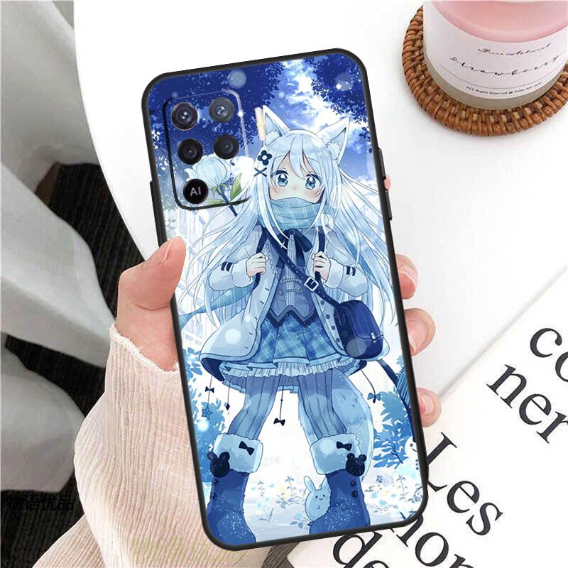 Anime Cat Girl Case For Oppo A78 A54 A74 A94 A17 A57 A77 A76 A16 A96 A18 A60 A80 A40 A38 A58 A98 A15 A5 Pro