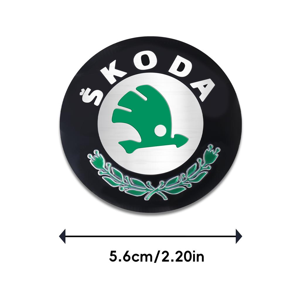 DAYB7 4pcs Car Emblem Wheel Center Hub Cap Cover Sticker Decoration Accessories For Skoda Rapid Octavia VRS VII S Kodiaq Karoq Fabia