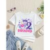 Geburtstag Einhorn Blume Herz Druck T-Shirt Mädchen Süße Kinderkleidung Einhorn Party