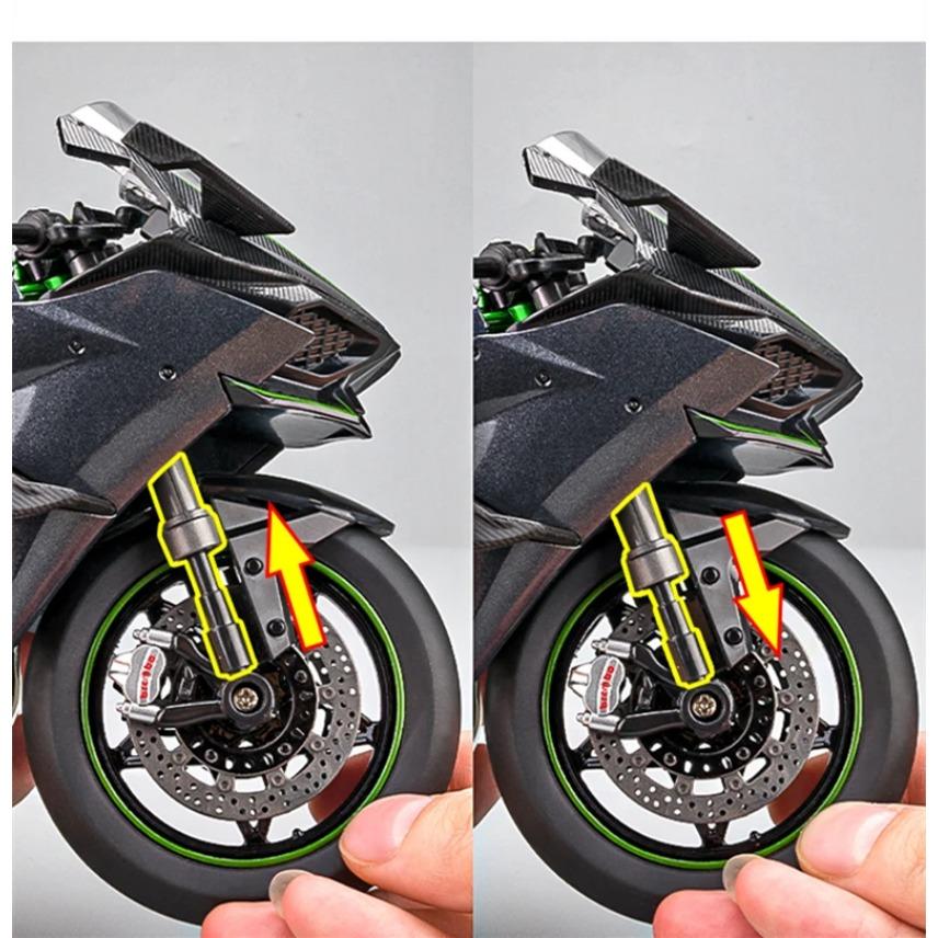 1/9 KAWASAKI H2R Alloy Racing Motorcycle Diecasts Street Motorcycle Model Simulation Sound and Light Collection Childrens Gifts