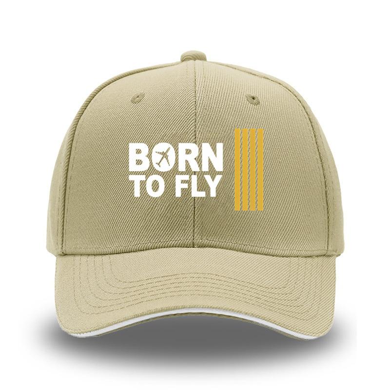 Sandwich sandwich print BORN TO FLY European and American hard top curved edge baseball hat men's outdoor hat