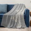 Boho Mandala Throw Blanket Textured Grey Geometric Print Soft Fleece Blanket for Couch Sofa Bed Decor