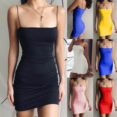 Μόδα Γυναικεία Casual αμάνικο γιλέκο Camis Solid Γυναικείο λεπτό μίνι φόρεμα