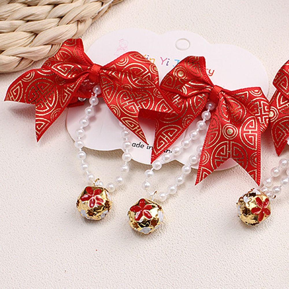 

2 шт. кисточка детский парик шпилька китайский стиль красный бант заколка детский бант парик новогодний праздничный 10