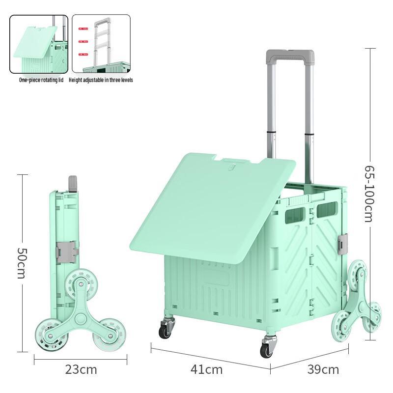 Handun 8-Wheel Shopping Cart with Rotating Lid