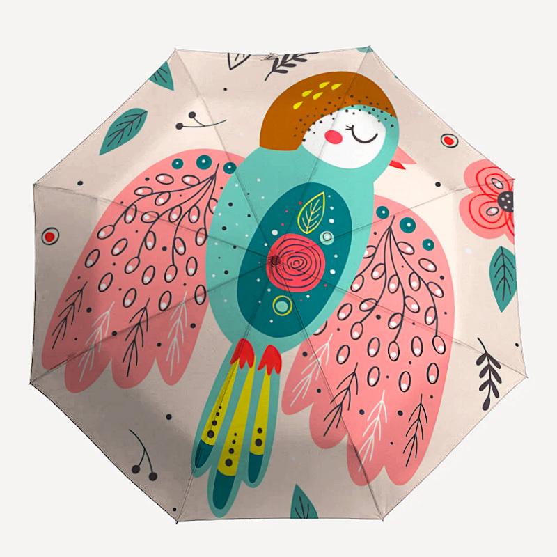 

1pc Bird Floral Automatic Open/Close Umbrella Compact Folding Umbrella, All-Season Portable Umbrella for Women/Men F1124054