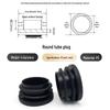 Black Round Plastic End Cap for Chair and Table Legs, Stainless Steel Plug, Tube Stopper
