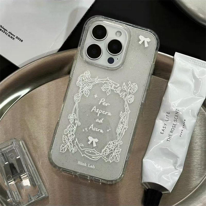 

Rose English Glitter Shell Suitable for IPhone16 15pro Protective Case Apple Phone Case 13 12 Soft Shell 14 Apple 12PROMAX