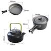Cooker Camping Camping Cooking Outdoor Pot 2 3 Camping Aluminum Set, Cooker, Kettle, Pot, Set, Cookware, Set, Solo, People, People, Equipment, Kettle,