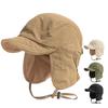 Windproof Velvet Pilot Hat Solid Color Winter Cap Japanese Bomber Hat  Outdoor