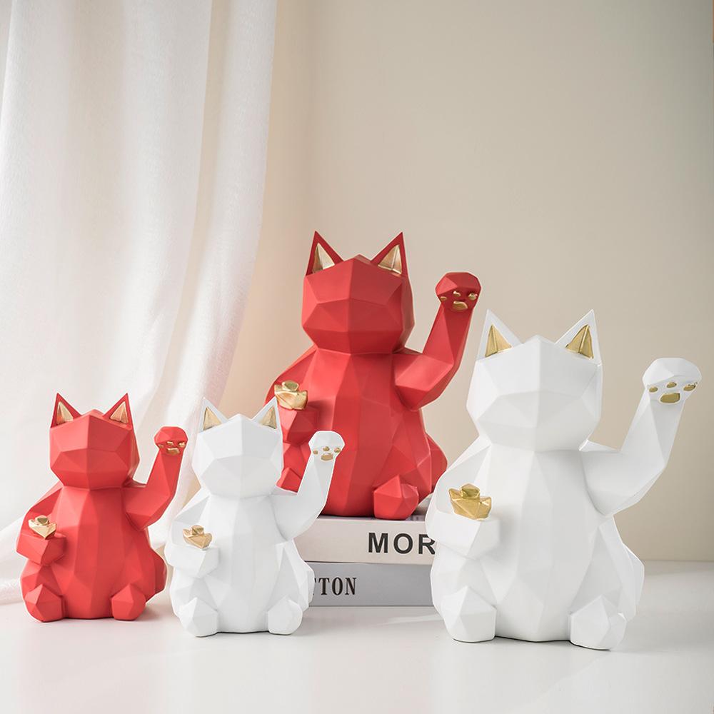 Cute Lucky Cat Opening Gift for Children's Birthday Gift Simple Nordic Living Room Light Luxury Desktop Entrance Decoration Ornaments