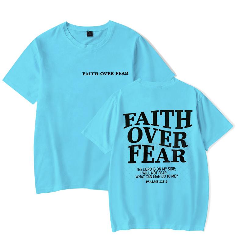 Faith Over Fear Christian T-shirts for Men Women Teen Boy Girl Summer Clothes Trendy Gift for Christian Faith Merch T-shirt Tops