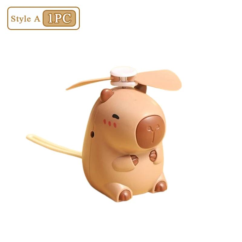 

1-10 шт. Мини-вентилятор для шеи Капибара, USB-перезаряжаемый, ручной, милый портативный вентилятор для детей, подарок, мультяшный охлаждающий вентилятор, летнее путешествие