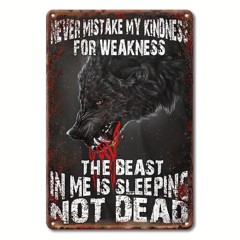 1pc, Vintage Metal Tin Sign, Animal Wolf Funny Art Poster, Bedroom Decoration, Cafe Signs, Bar Decor, Club Signs, Living Room