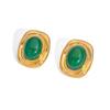 Nature Stone Tiger-eye Earrings Waterproof Stainless Steel Stud Earrings Gold Plated Oval Bead Pearl Earrings Gemstone Jewelry