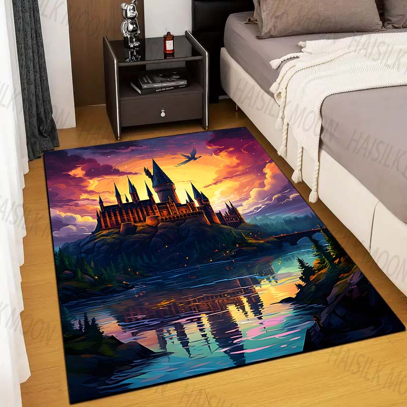 Castle Magic School Print Rug Carpet for Living Room Children's Bedroom Mat Sofa Doormat Floor Rug Home Decor Anti Slip Mat