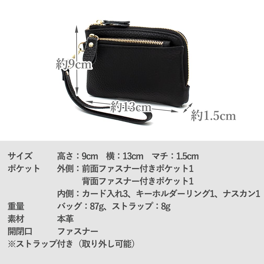 VITAFELICE Genuine Leather Multi-Case for Women, nsz-30206z (Black)